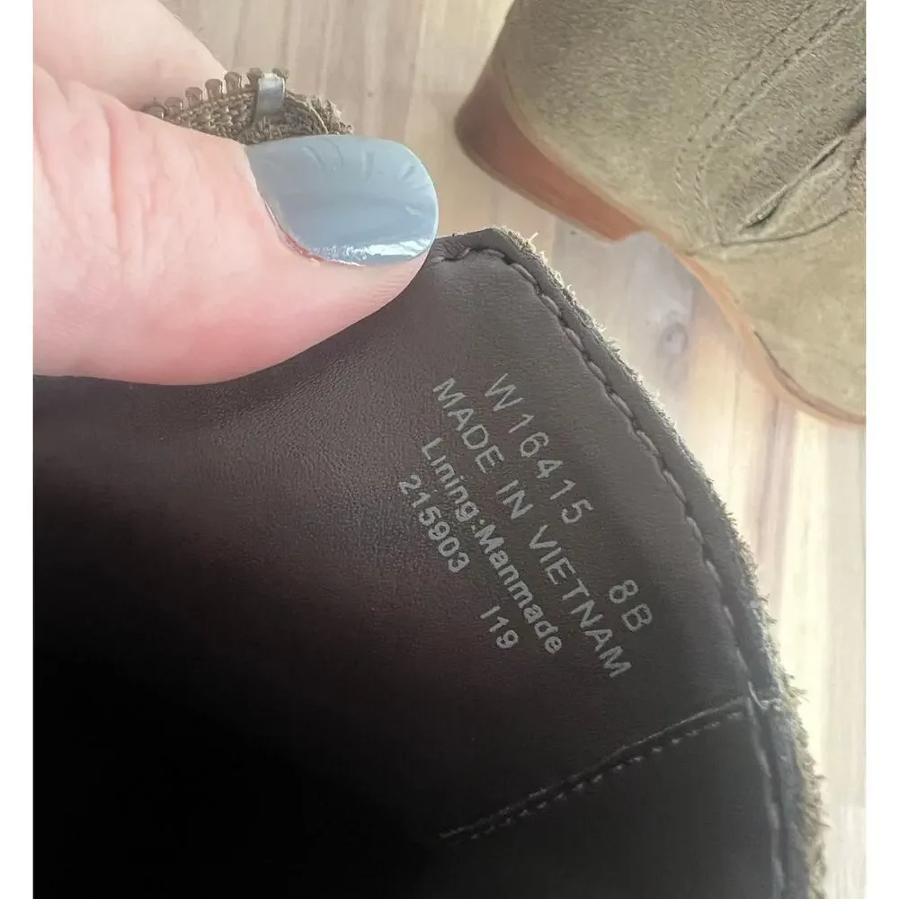 Cole Haan Hadlyn NWOT Women's Green Suede Ankle Boots Booties Side ZIp Size 8 B - Picture 7 of 7